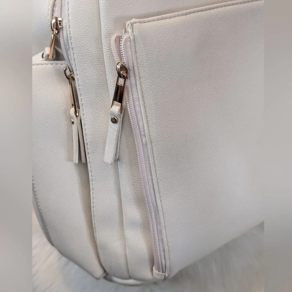 Ayla & Co Full-Size Diaper Bag Backpack White Ivory